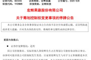 宣威明日停牌！又一A股，筹划控制权变更